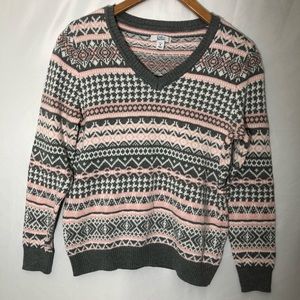Pink and gray Croft and barrow sweater